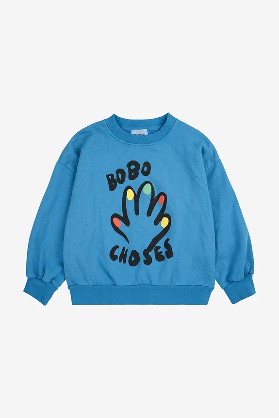 Bobo Choses bluza bawełniana dziecięca High Five 225AC035 niebieski AW25