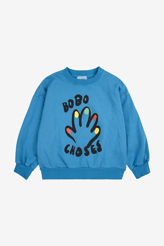 Bobo Choses bluza bawełniana dziecięca High Five 225AC035 niebieski AW25