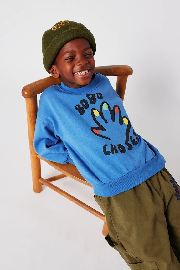 Bobo Choses bluza bawełniana dziecięca High Five niebieski 225AC035