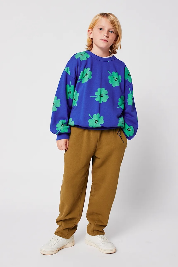 Bobo Choses bluza bawełniana dziecięca Lucky Clover niebieski 225AC039