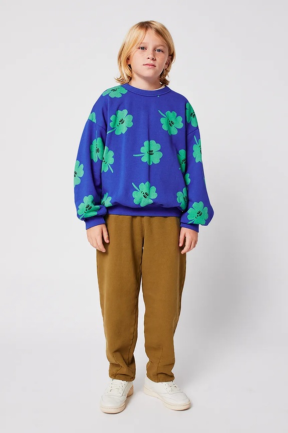 Bobo Choses bluza bawełniana dziecięca Lucky Clover 225AC039 niebieski