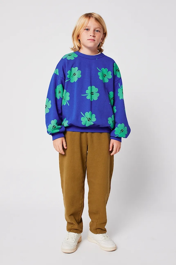 Bobo Choses bluza bawełniana dziecięca Lucky Clover 225AC039 niebieski