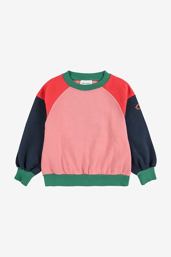 Bobo Choses bluza bawełniana dziecięca Tic Tac Toe 225AC046 różowy AW25