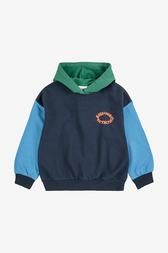 Bobo Choses bluza bawełniana dziecięca Tic Tac Toe 225AC048 granatowy AW25