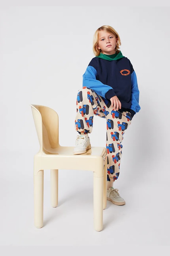 Bobo Choses bluza bawełniana dziecięca Tic Tac Toe 225AC048 granatowy