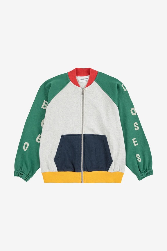 Bobo Choses bluza bawełniana dziecięca 225AC052 szary AW25