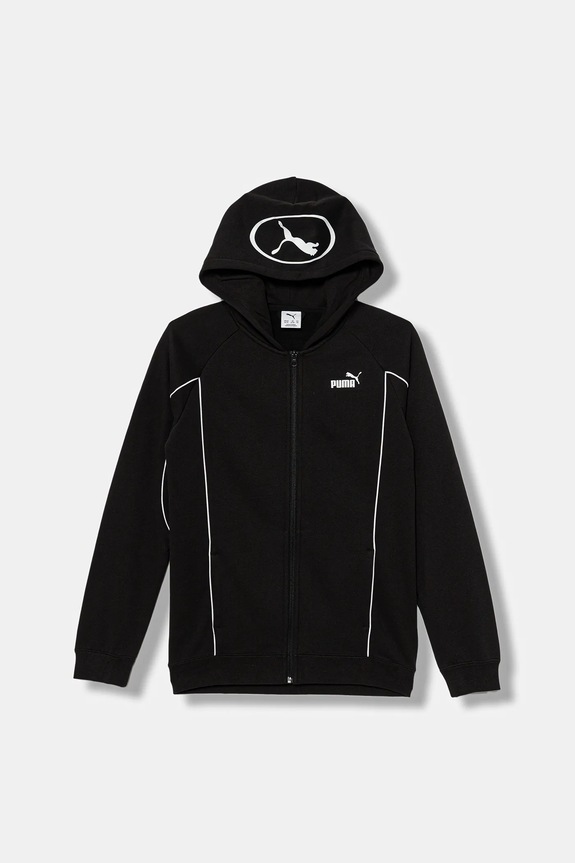 Puma bluză copii PUMA SPORT Full-Zip Hoodie FL B imprimeu negru 688858