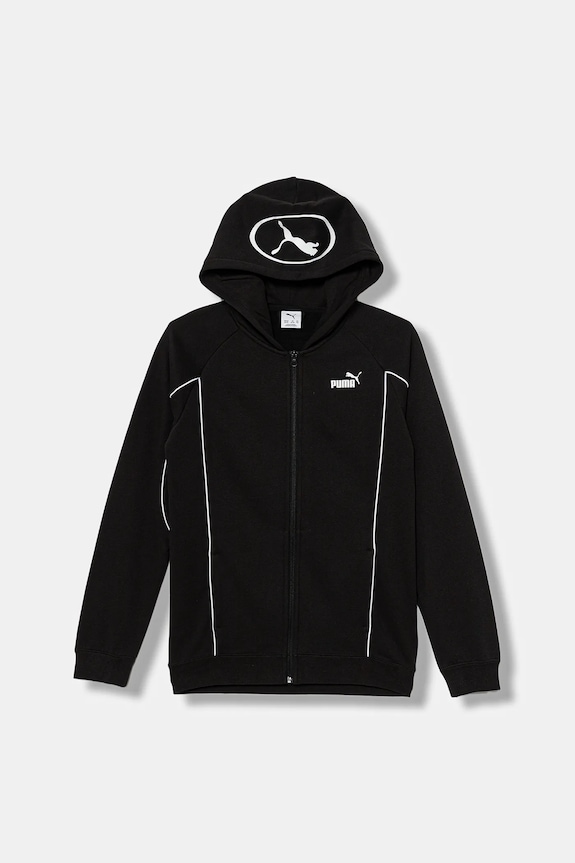 Puma bluză copii PUMA SPORT Full-Zip Hoodie FL B imprimeu negru 688858