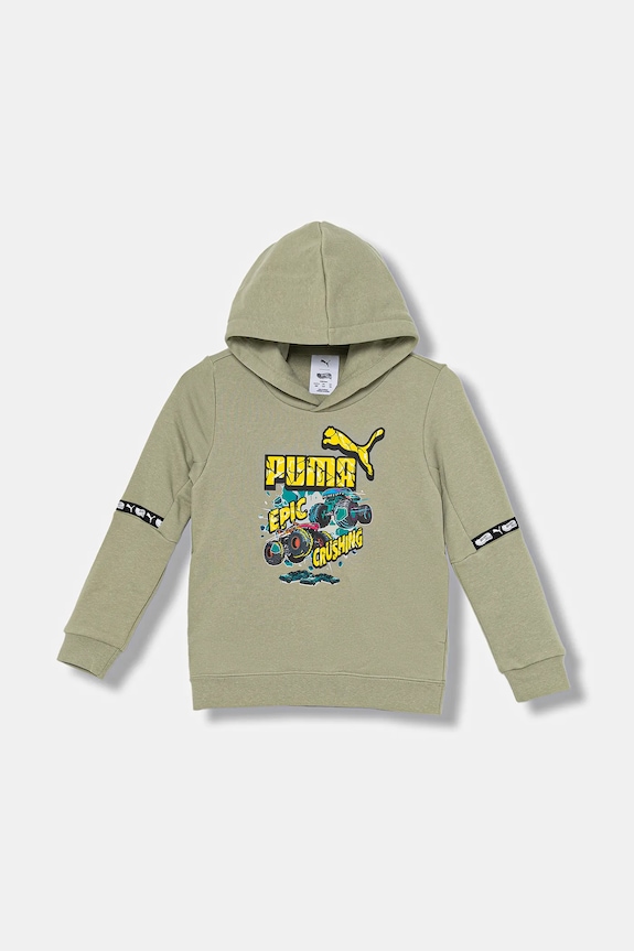 Dětská mikina Puma PUMA X HOT WHEELS Graphic Hoodie TR s kapucí zelená 632396