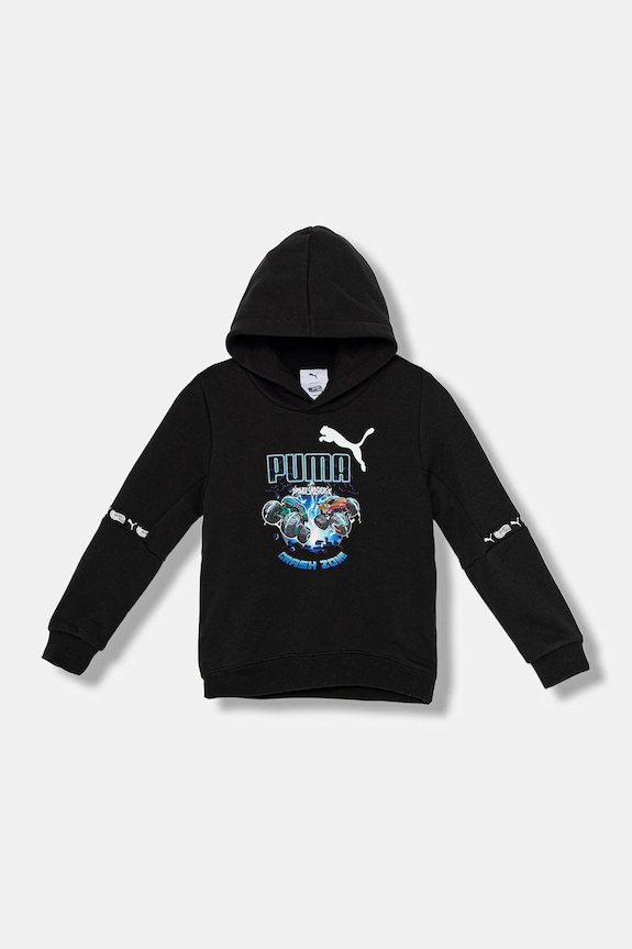 Detská mikina Puma PUMA X HOT WHEELS Graphic Hoodie TR s kapucňou čierna 632396
