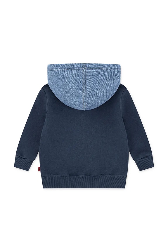 Bavlnená mikina pre bábätká Levi's KNIT DENIM ZIP UP 6EN725 tmavomodrá AW25