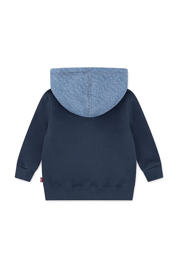 Bavlnená mikina pre bábätká Levi's KNIT DENIM ZIP UP 6EN725 tmavomodrá AW25
