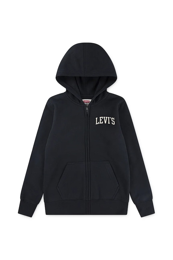 Levi's bluza dziecięca LEGENDARY FULL ZIP HOODIE z kapturem czarny 8EN722