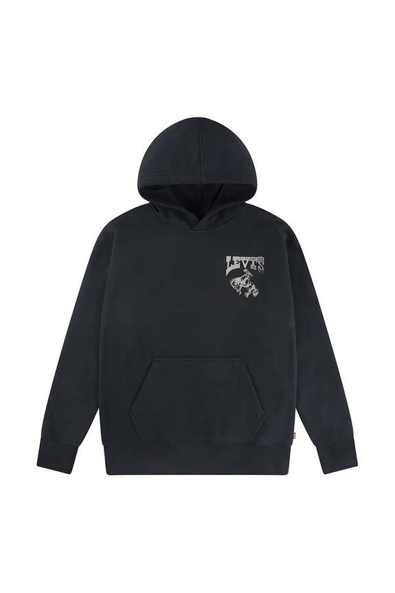 Παιδική μπλούζα Levi's RODEO READY HOODIE με κουκούλα μαύρο 8EN965