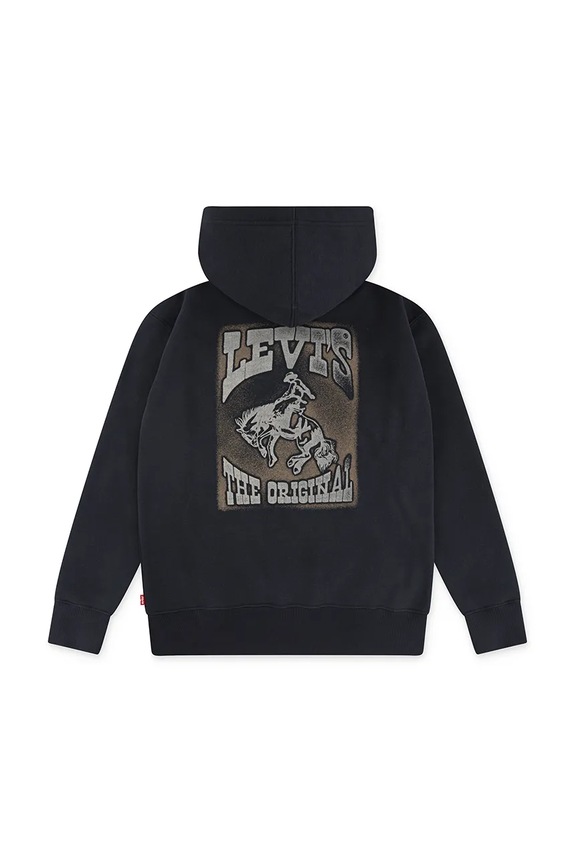 Παιδική μπλούζα Levi's RODEO READY HOODIE 8EN965 μαύρο AW25
