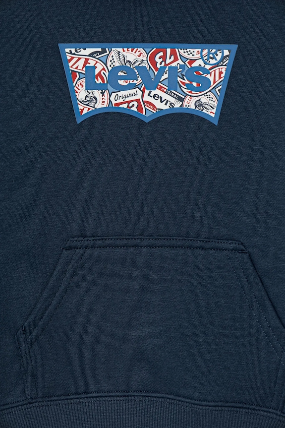 Chłopiec Levi's bluza dziecięca ON THE ROAD BATWING HOODIE 8EP036 granatowy