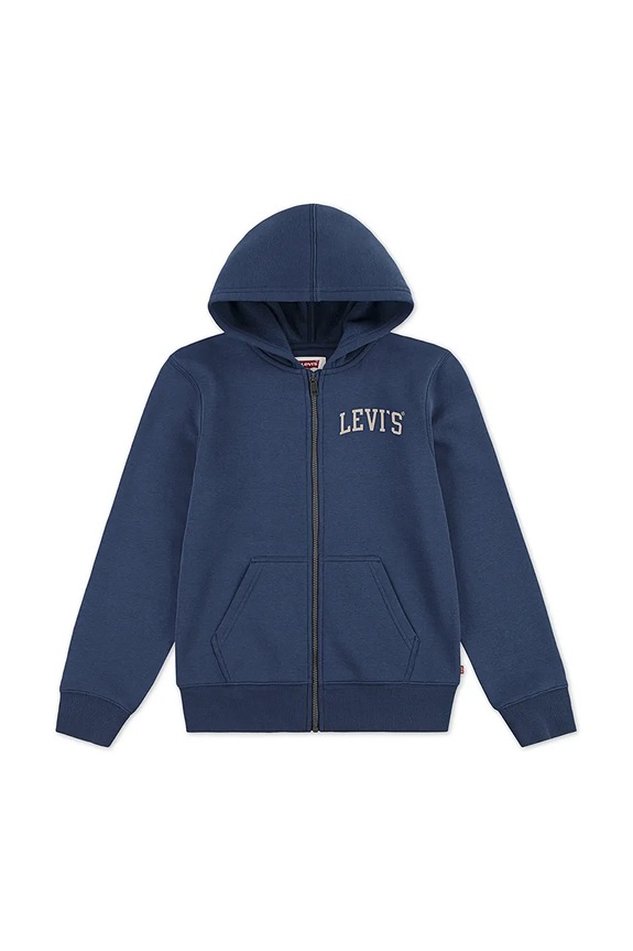 Levi's bluza dziecięca LEGENDARY FULL ZIP HOODIE z kapturem granatowy 9EN722