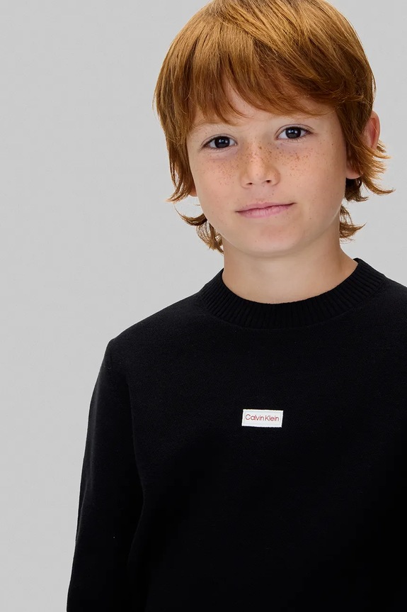 Fiú Calvin Klein Jeans gyerek melegítőfelső pamutból IB0IB02596.9BYA fekete