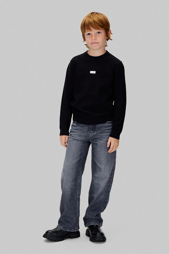 Calvin Klein Jeans gyerek melegítőfelső pamutból IB0IB02596.9BYA fekete