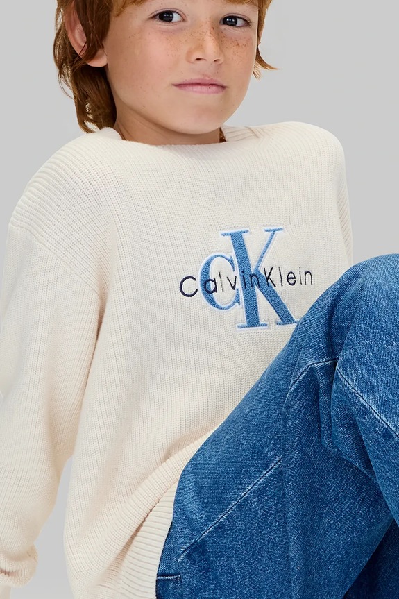 Παιδικό βαμβακερό πουλόβερ Calvin Klein Jeans IB0IB02598.9BYA