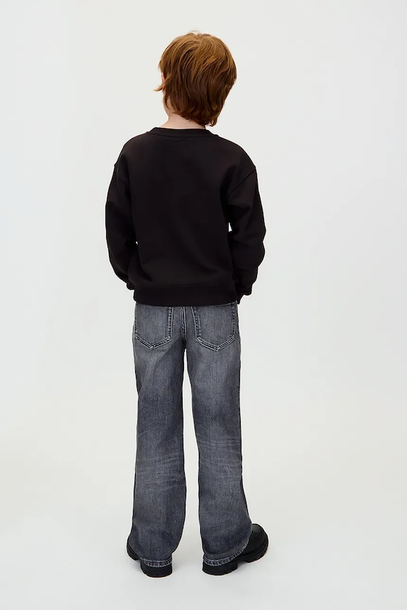 Παιδική βαμβακερή μπλούζα Calvin Klein Jeans IB0IB02562.9BYA μαύρο