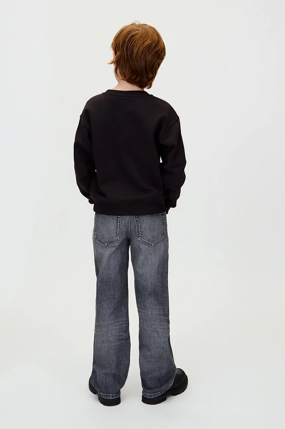 Παιδική βαμβακερή μπλούζα Calvin Klein Jeans IB0IB02562.9BYA μαύρο