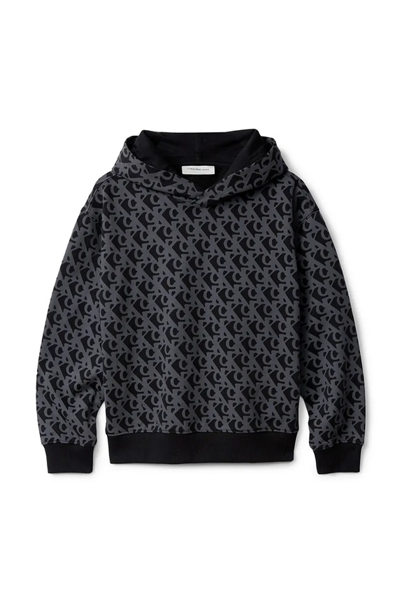 Calvin Klein Jeans gyerek melegítőfelső pamutból IB0IB02565.9BYA fekete AW25