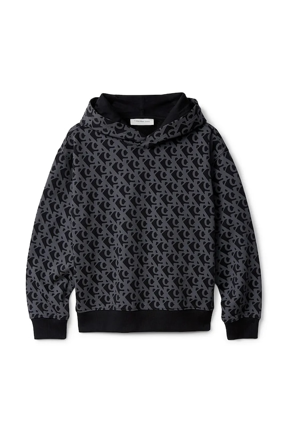Calvin Klein Jeans gyerek melegítőfelső pamutból IB0IB02565.9BYA fekete AW25