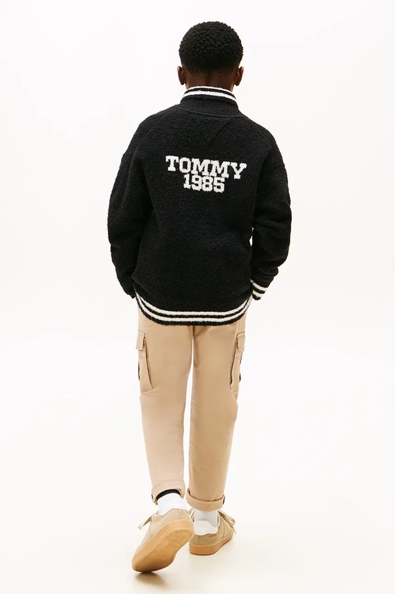 BIMBO Tommy Hilfiger felpa da bambino in misto lana KB0KB09975.9BYA nero