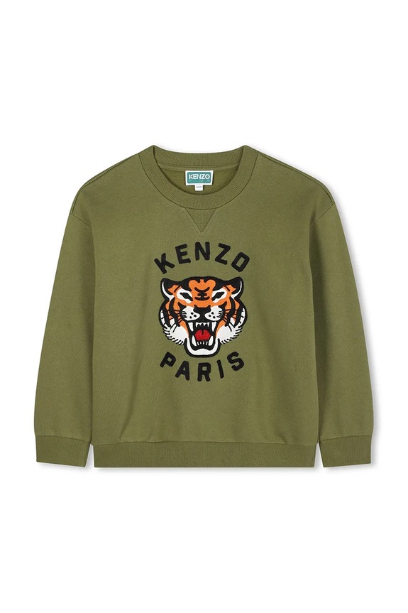 Kenzo Kids bluza bawełniana dziecięca K61432.86.108 zielony AW25