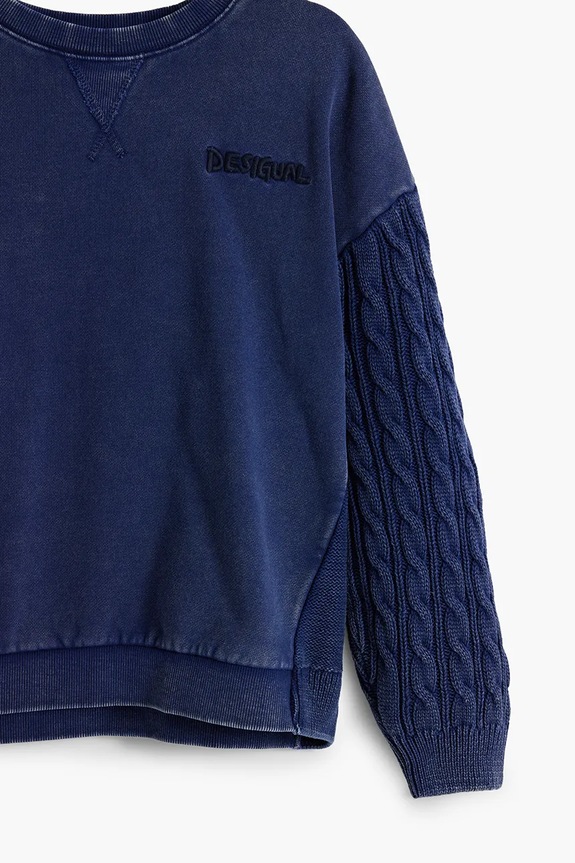 Desigual bluza bawełniana dziecięca niebieski 25WBSK02