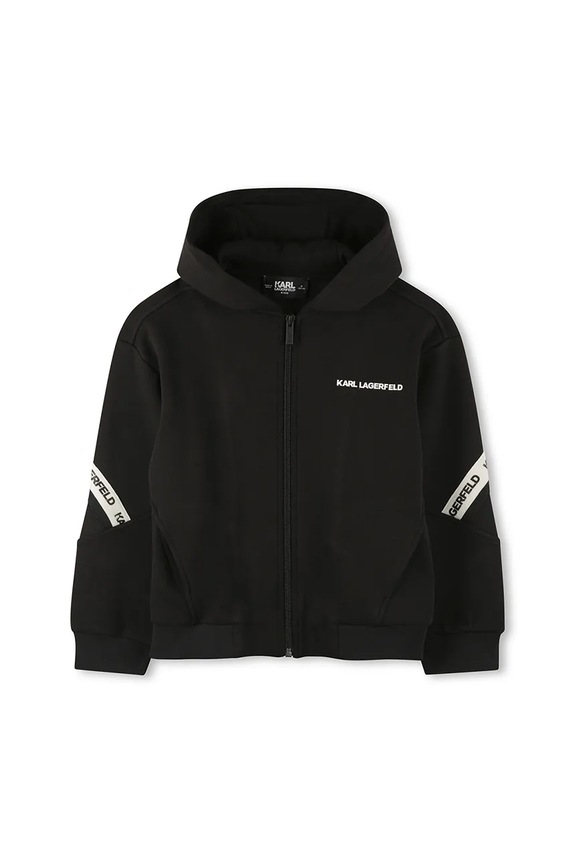 Βαμβακερή παιδική μπλούζα Karl Lagerfeld Z30641.162.174 μαύρο AW25