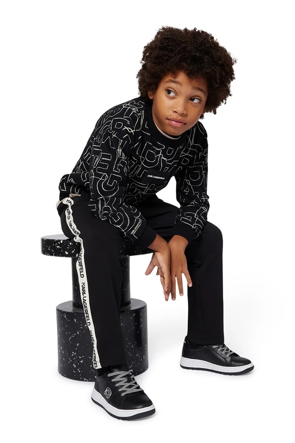 Karl Lagerfeld bluza dziecięca wzorzyste czarny Z30642.114.150