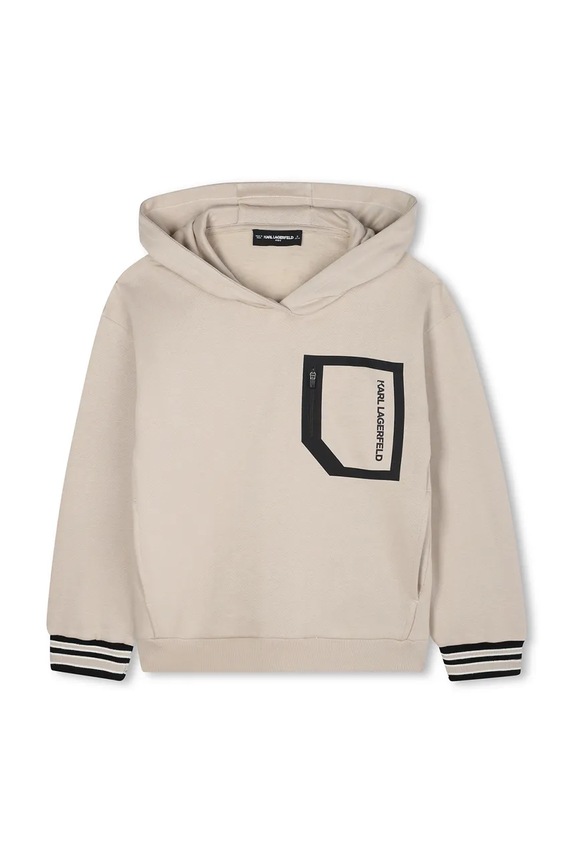 Детская хлопковая кофта Karl Lagerfeld Z30643.162.174 бежевый AW25