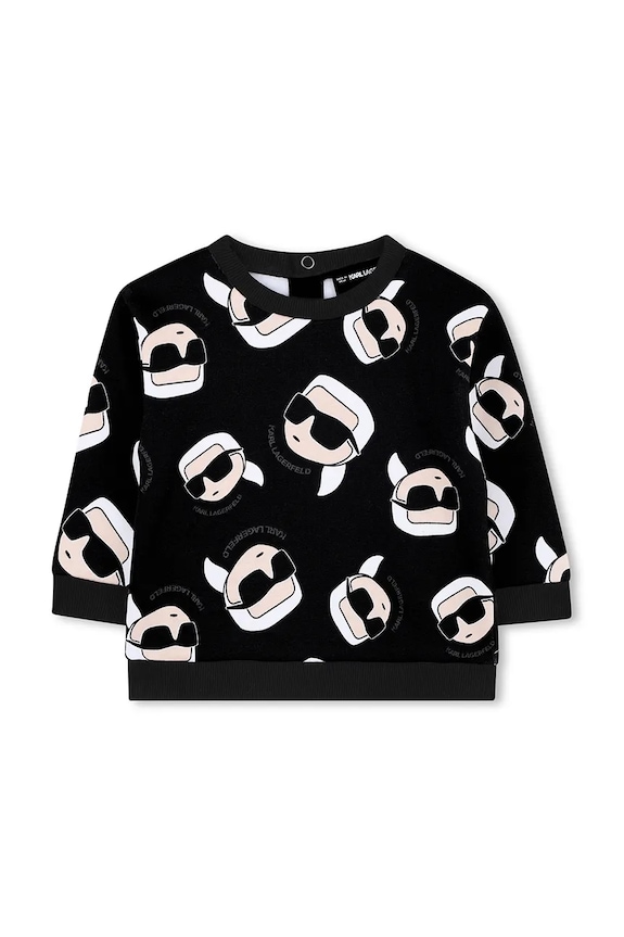 Pamučna dukserica za bebe Karl Lagerfeld Z30666.71.81 crna AW25