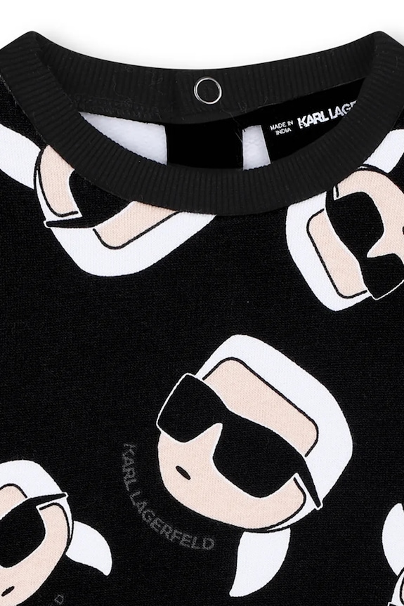 Pamučna dukserica za bebe Karl Lagerfeld crna Z30666.71.81