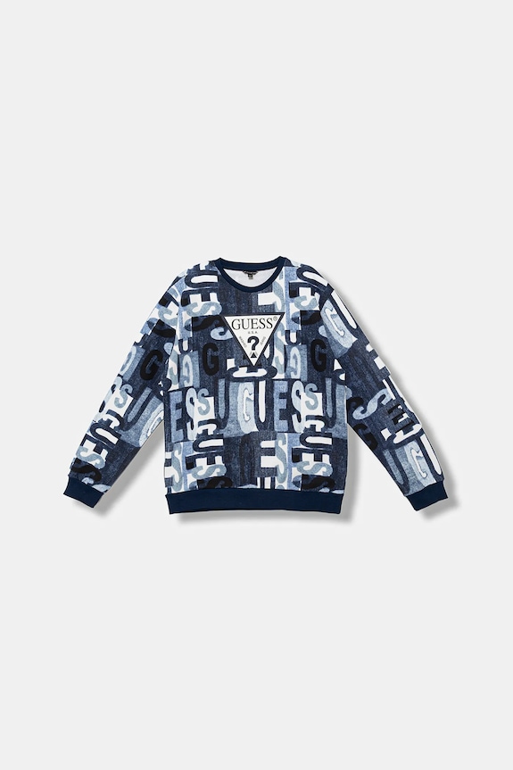 Guess bluza bawełniana dziecięca wzorzyste niebieski L5BQ05.KAD74.9BYA
