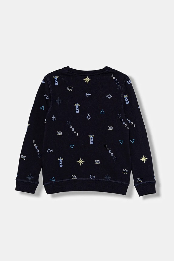 Detská bavlnená mikina Guess N5BQ03.KAX74.9BYA tmavomodrá AW25