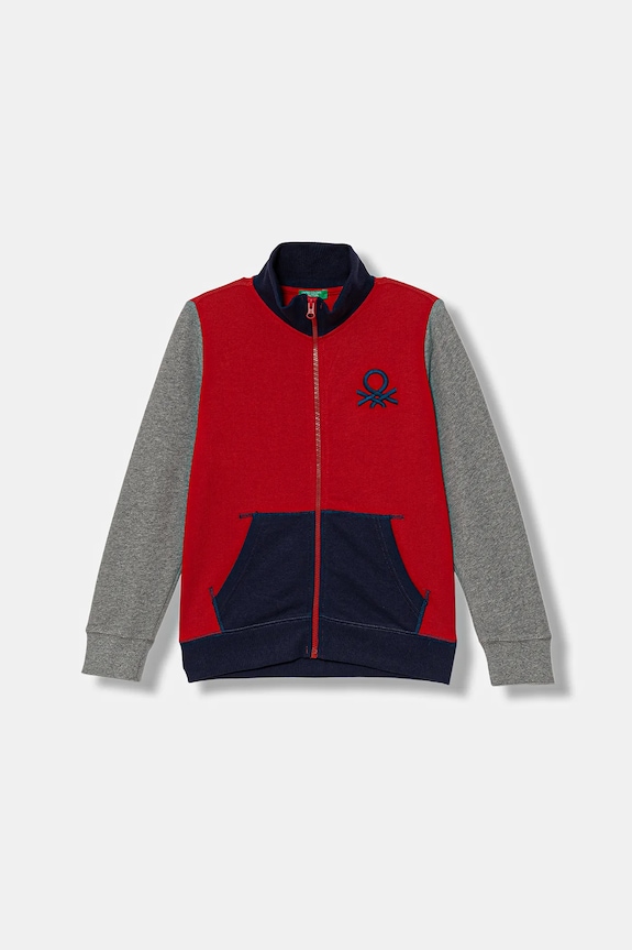 United Colors of Benetton hanorac de bumbac pentru copii imprimeu rosu 3J68C501B.G.Season.9BYA