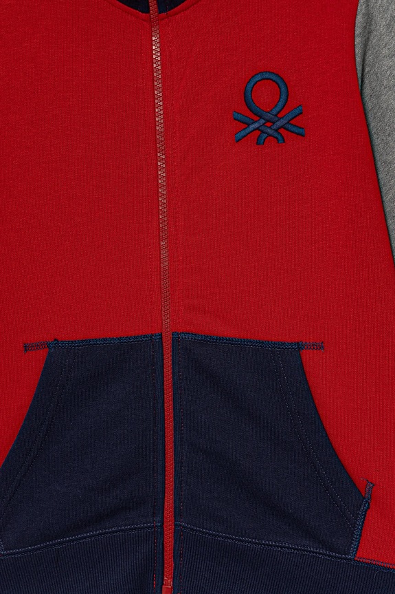 Băieți United Colors of Benetton hanorac de bumbac pentru copii 3J68C501B.G.Season.9BYA rosu