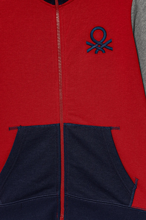 Băieți United Colors of Benetton hanorac de bumbac pentru copii 3J68C501B.G.Season.9BYA rosu