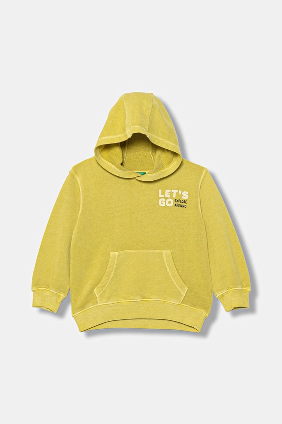 Detská bavlnená mikina United Colors of Benetton bavlna zelená 3WITG2015.P.seasonal