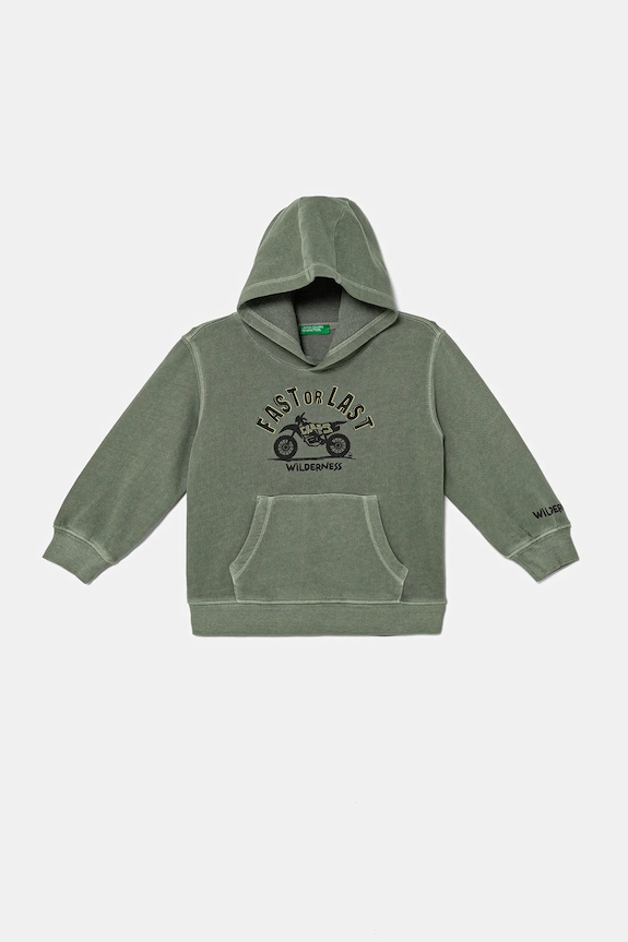 Detská bavlnená mikina United Colors of Benetton bavlna zelená 3WITG2015.P.seasonal