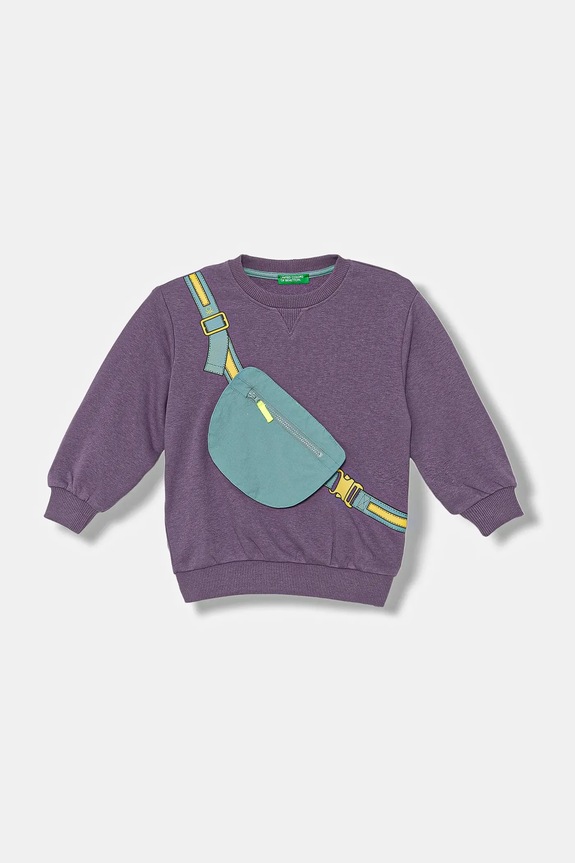 Παιδική μπλούζα United Colors of Benetton στάμπα μωβ 32N4G10KO.P.seasonal