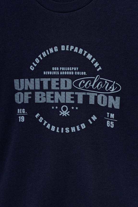 Мальчик Детская хлопковая кофта United Colors of Benetton 3J68C10PZ.G.seasonal тёмно-синий