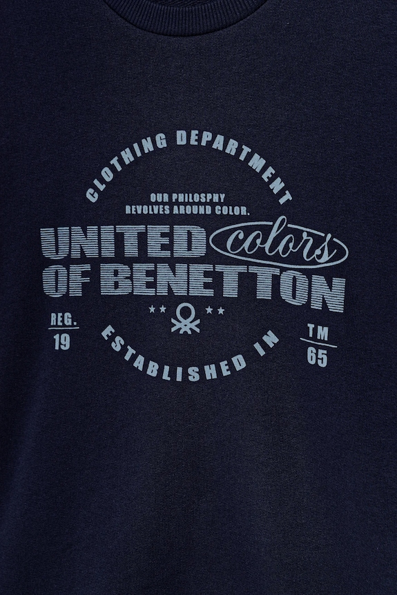 Мальчик Детская хлопковая кофта United Colors of Benetton 3J68C10PZ.G.seasonal тёмно-синий