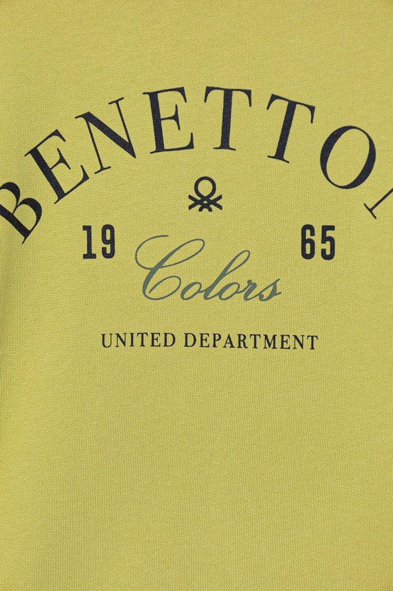 Băieți United Colors of Benetton hanorac de bumbac pentru copii 3J68C10PZ.G.seasonal verde