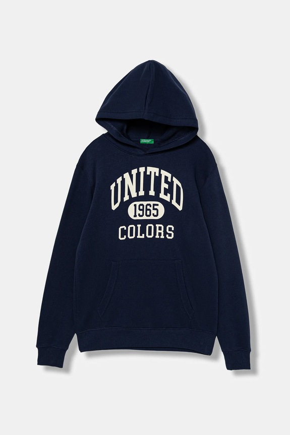 United Colors of Benetton hanorac de bumbac pentru copii print bleumarin 3J68C203N.G.reproposed