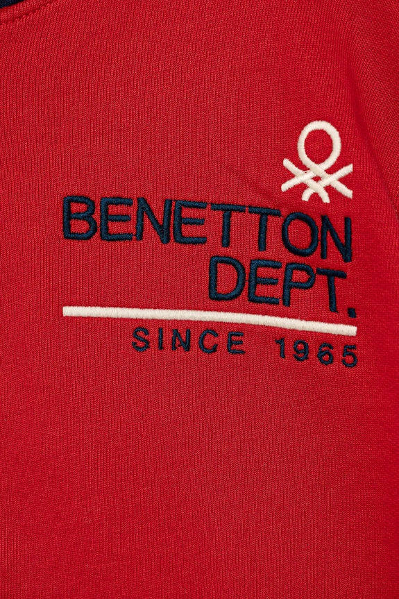 Chlapec Detská bavlnená mikina United Colors of Benetton 3J68C505C.G.seasonal červená