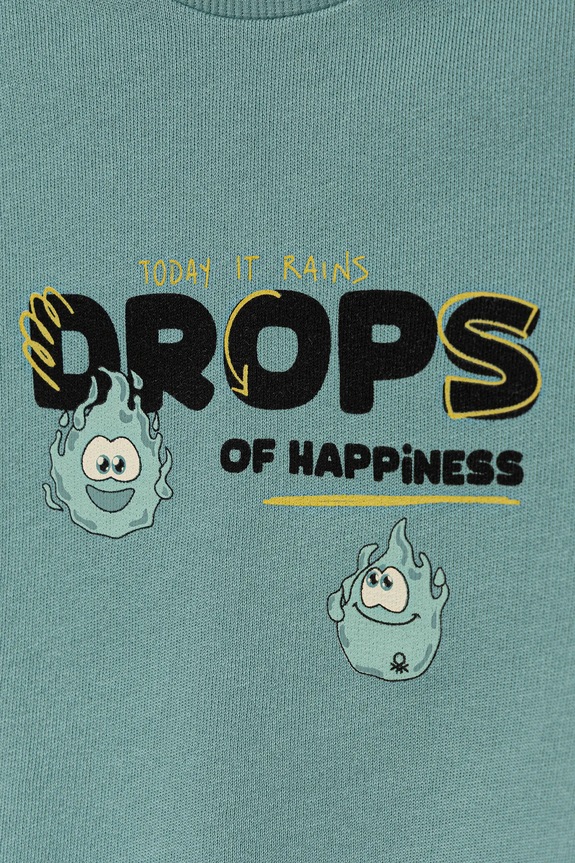 Αγορίστικα Παιδική βαμβακερή μπλούζα United Colors of Benetton 3J68G10KN.P.seasonal τιρκουάζ